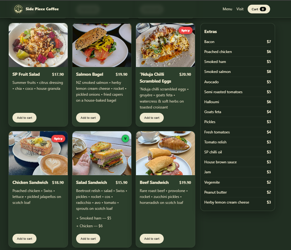 Revamped vibrant café menu design